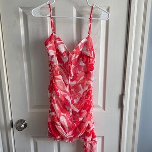 PrettyLittleThing Red and White Mini Dress